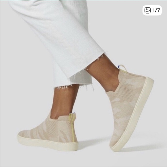 Rothy's Shoes - Rothys The Chelsea Beige Sand Camo Fabric High Top Sneaker Boots 7.5